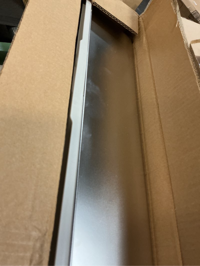 Condition photo showing As Is for stainless steel litter box | xl enclosed cat litter boxs with lid for big cats | high sided, anti-urine leakage | non-stick bottom & includes litter mat & metal scoop x-large silver gray