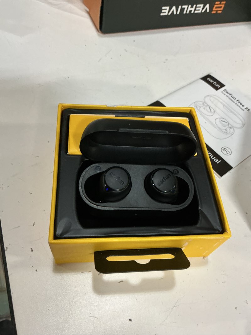 Condition photo showing New/Like New for earfun free 2s wireless earbuds, [upgraded version] bluetooth earbuds with deep bass, 4 mics for clear call, customizable eq app, ipx7 waterproof in-ear headphones, 30h playtime, wireless charging black