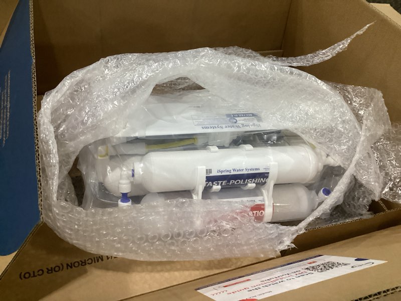 Condition photo showing Good Condition for ispring rcc7ak-blk, nsf/ansi 58 certified, alkaline 6-stage reverse osmosis system with stylish black ro faucet, ph+ remineralization ro water filter system under sink 6-stage, alkaline sleek black