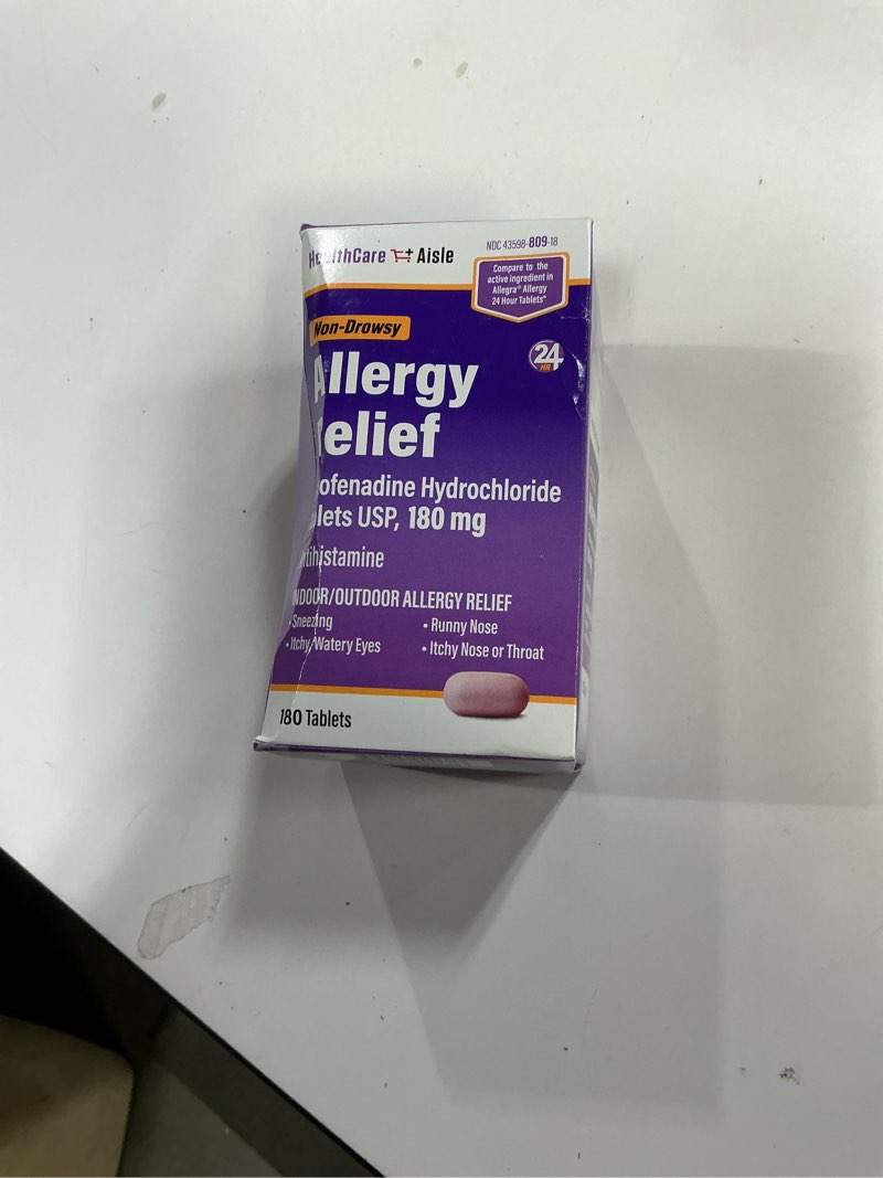 Condition photo showing Good Condition for ( Exp/03/2026) HealthCareAisle Allergy Relief - Fexofenadine Hydrochloride Tablets USP, 180 mg - 180 Tablets - Allergy Medication, Non-Drowsy 24-Hour Relief 180 Count (Pack of 1) 180mg