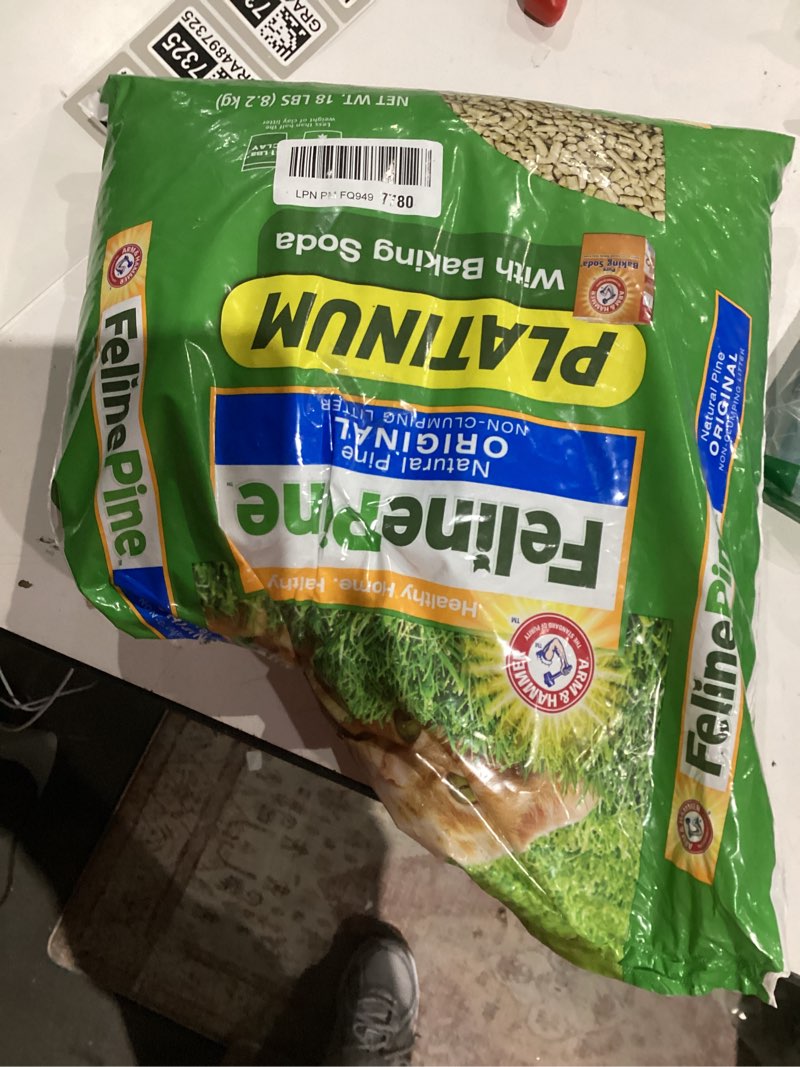 Condition photo showing As Is for Feline Pine Platinum Non-Clumping Cat Litter, Feline Pine Cat Litter 18lb 18 lb