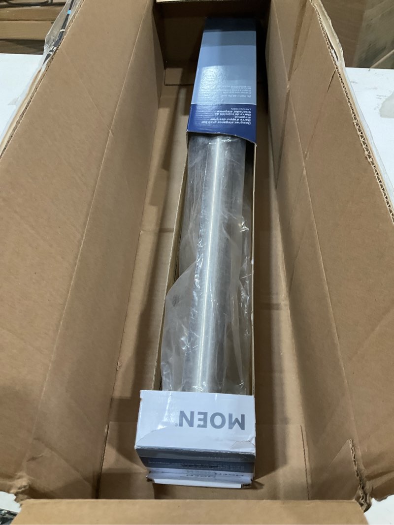 Condition photo showing New/Like New for moen yg0724bn bathroom safety 24-inch stainless steel modern bathroom grab bar, brushed nickel brushed nickel 24 inch