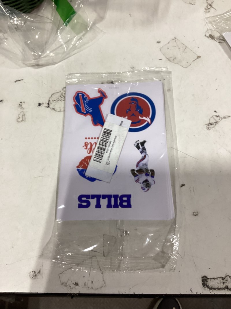 Condition photo showing New/Like New for 32 pcs of american football buffalo stickers for water bottle, rugby decal decoration sticker for boys?waterproof decals for laptop?phone case?car?guitar?bumper?skateboard?gifts for kids adults teens