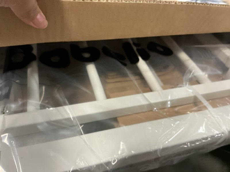Condition photo showing Good Condition for babelio baby gate for doorways and stairs, 26-31" pet gate with wide walk thru door and lock indicator, no drill pressure mounted safety gate with double lock and self-closing, white white 26-31"w, 30"h