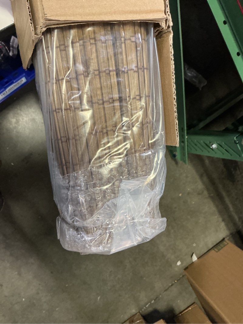 Condition photo showing Good Condition for lazblinds cordless bamboo roman shades, privacy blinds for interior windows, room darkening roll up bamboo blinds for home & patio, 30" w x 64" h, highfield teak