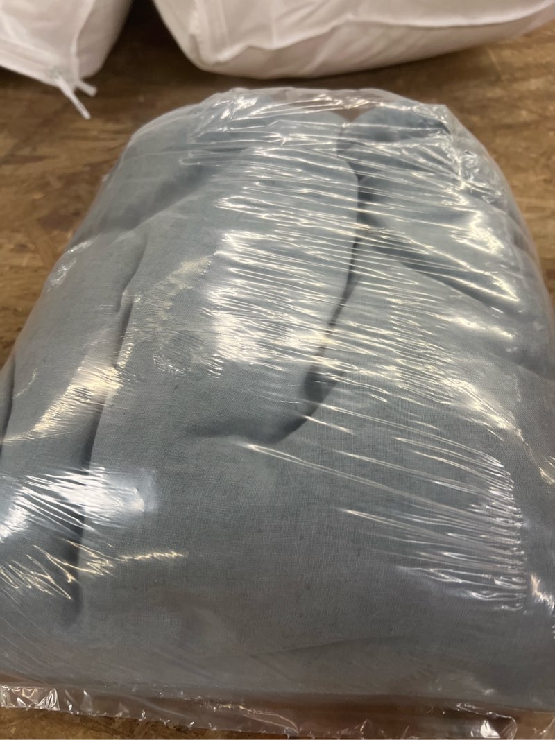 Condition photo showing New/Like New for european linen duvet cover set, king/cal king, dusty blue