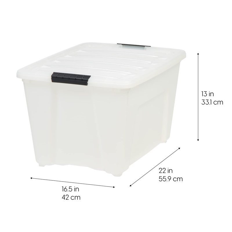 IRIS USA, Inc. TB-17 19 Quart Stack & Pull Box, Multi-Purpose Storage Bin, 6 Pack with TB-56D 53 Quart Stack & Pull Box, Multi-Purpose Storage Bin, 6 Pack