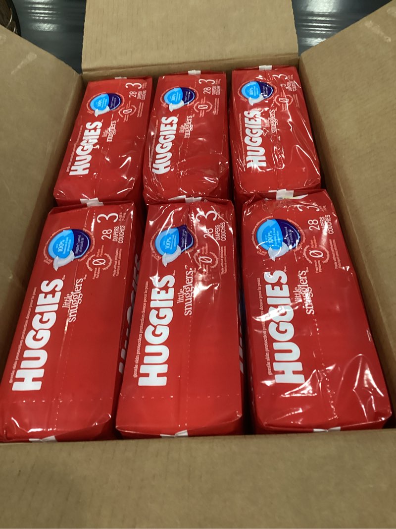 Condition photo showing New/Like New for huggies little snugglers disposable diapers - size 3 - 168ct