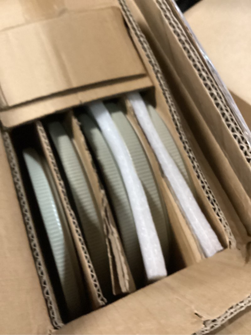 Condition photo showing Good Condition for dinnerware sets for 4, ceramic plates and bowls set 12 piece dinnerware chip resistant stoneware with advanced inkjet printing technology, dishwasher and microwave safe-sage green sage green 4-set(12pcs)