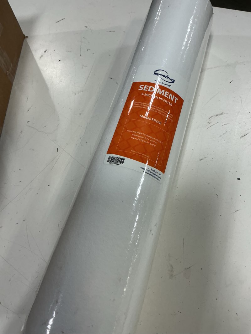 Condition photo showing New/Like New for ispring fp25b whole house water filter cartridge | 5-micron pp sediment removal, 4.5" x 20" industry-standard size, fits ispring wgb32b & who32b series whole home water filters singe stage sediments 1