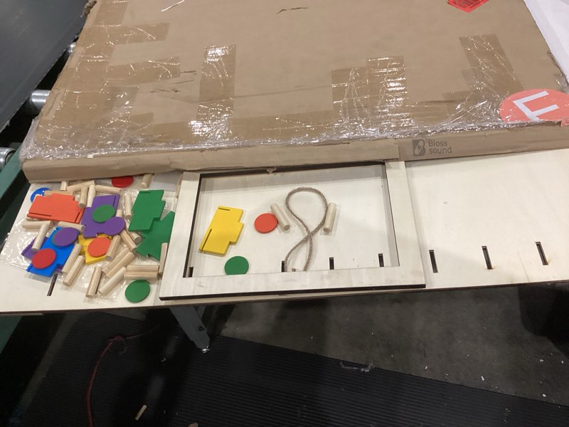 Condition photo showing As Is for blosssound 41.3" x 29.5" extra large prize drop board game family foldable wood disk drop game with 24 colored wooden discs for party show carnival activity (classic style)