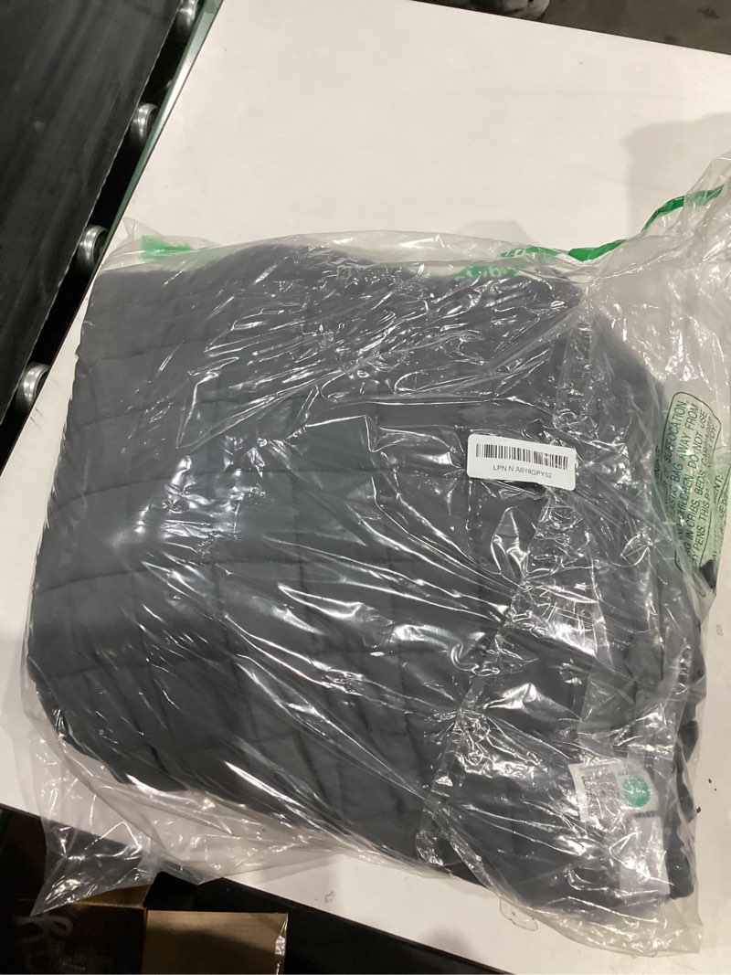 Condition photo showing Good Condition for YnM 15lbs Weighted Blanket for Adults, Heavy Bed Throw Blanket with Cooling Glass Beads for All Season Use, Ideal for ~90lbs (48x72 Inches, Twin/Full, Dark Grey) 48 in x 72 in 15 lb Exclusive Microfiber Dark Grey