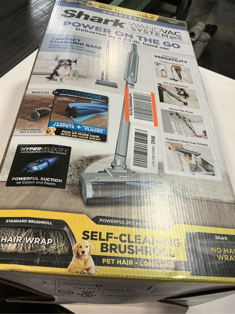 Condition photo showing As Is for Shark WS642BL WANDVAC System Pet Ultra-Lightweight Powerful Cordless Stick Vacuum with Charging Dock, Blue Blue without HEPA Empty Base