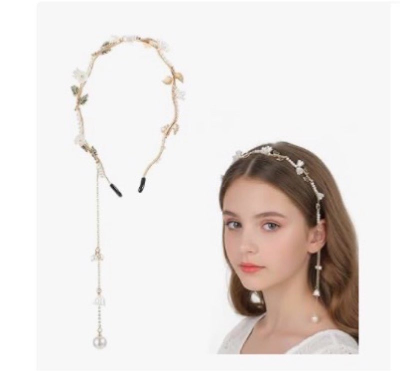 BOHUIZ Floral Headband for Women, Girls Hair Accessories Pearl Headpiece Gold Leaf Boho Headband Fairy Accessories Headpie... Floral Headband for Women, Girls Hair Accessories Pearl Headpiece Gold Leaf Boho Headband Fairy Accessories