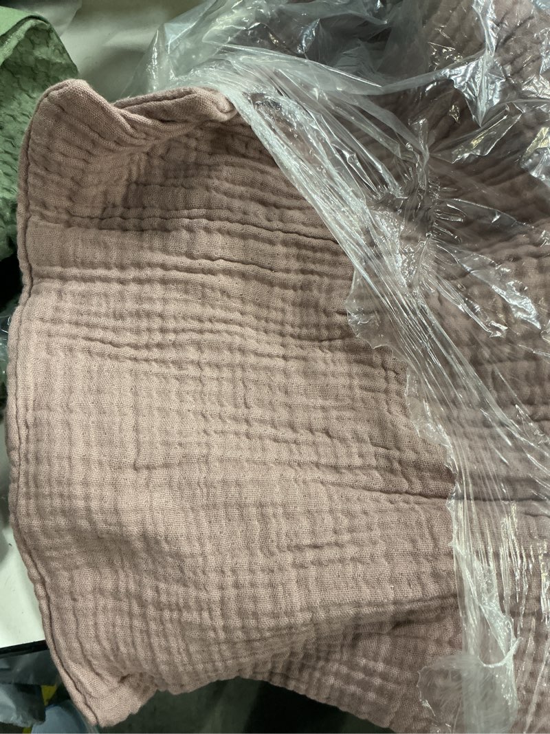 Condition photo showing As Is for organic airy gauze blanket
