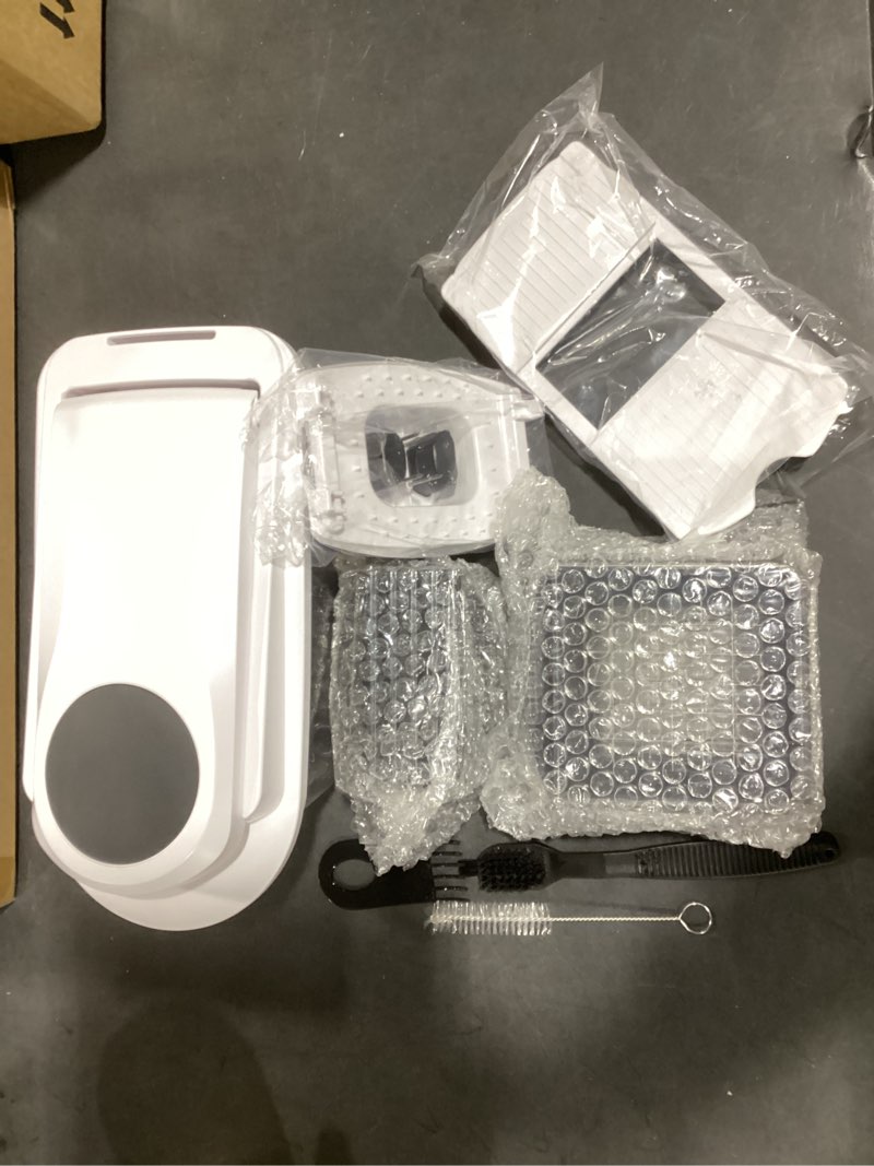 Condition photo showing New/Like New for 8 Blade All-in-1 Vegetable Chopper Mandoline Slicer with Container, Food Chopper, Onion Chopper, Veggie Cutter for Salad, Kitchen Gadgets Accessories Essentials, White White 8-Blade
