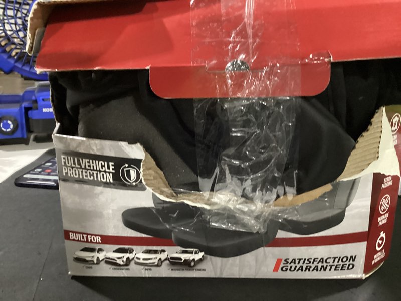Condition photo showing As Is for genuine dickies black peterson vegan leather seat covers, 3-piece set