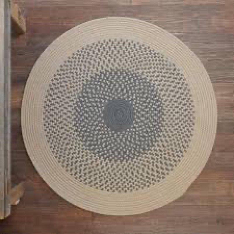 Condition photo showing New/Like New for C. Garcia Reversible Braided Rug 10X10 Round Area Rug - Paloma Grey, Handcrafted in USA, Woven Textu