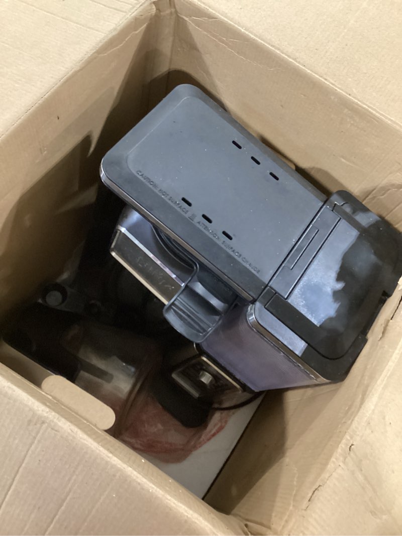 Condition photo showing As Is for incomplete  Ninja Luxe Café 3-in-1 Espresso, Drip Coffee and Cold Brew Machine | Integrated Coffee Grinder, Milk Frother, Assisted Tamper & Built-In Espresso Accessory Storage | Stainless Steel | ES601 Luxe Cafe Stainless Steel