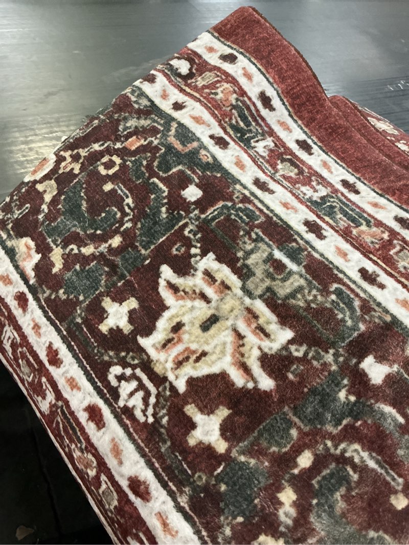 Condition photo showing Good Condition for pentantan 8 x10  area rug for living room  red retro style washable rug with anti-slip backing