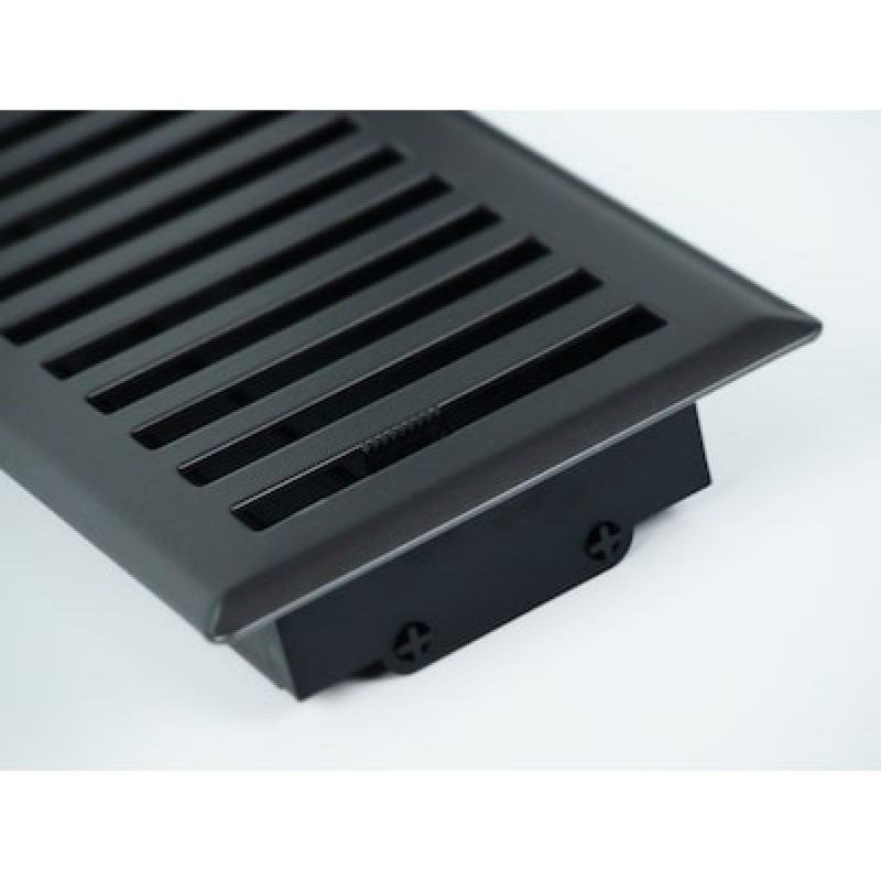 allen + roth 4-in x 12-in maximum airflow steel matte black brooklyn design floor register model #9250412mb