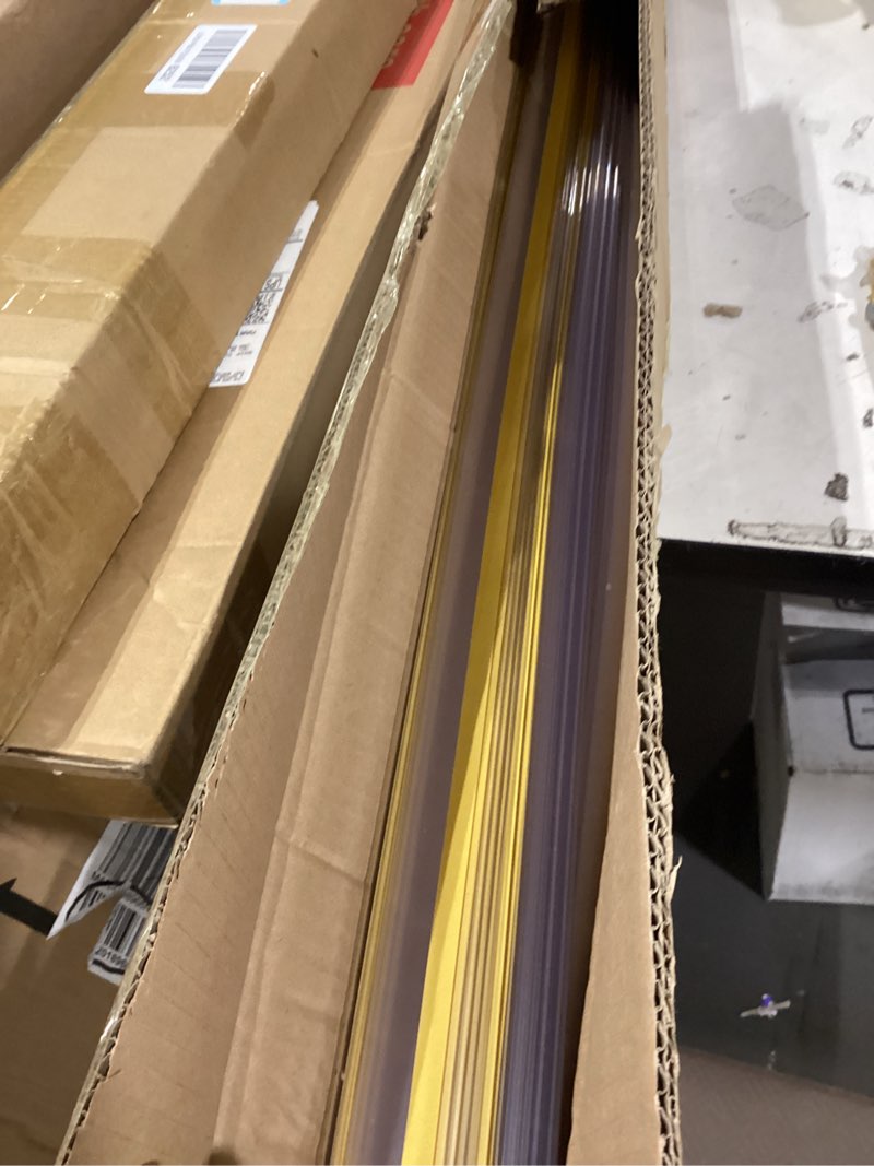 Condition photo showing Good Condition for similar product not like stock photoshelf label strips, pro painter 50 pack self adhesive 1.25”h shelf strip price tag holder for plastic, metal and wood gondola shelf, clear plastic front/white back sign holder for 48” long shelf