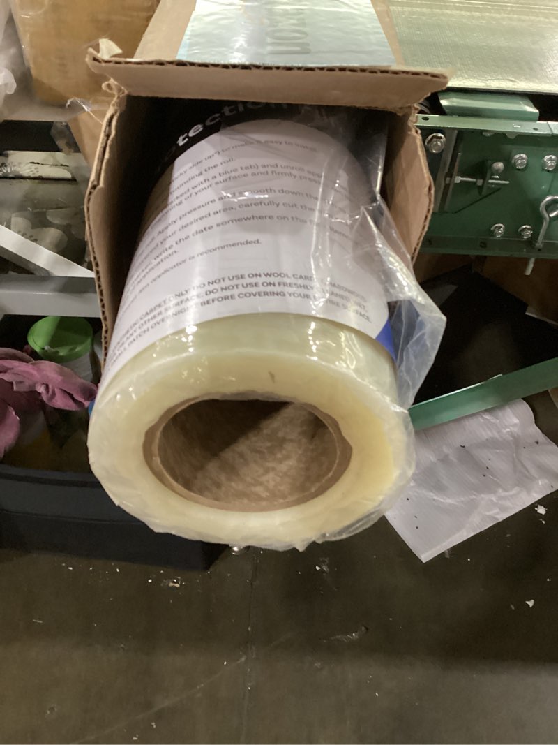 Condition photo showing Good Condition for tapemanblue carpet protection film, 36 inch x 500 foot roll, self adhesive plastic carpet protector film with clean removal & easy unwind, strong and durable covering for construction