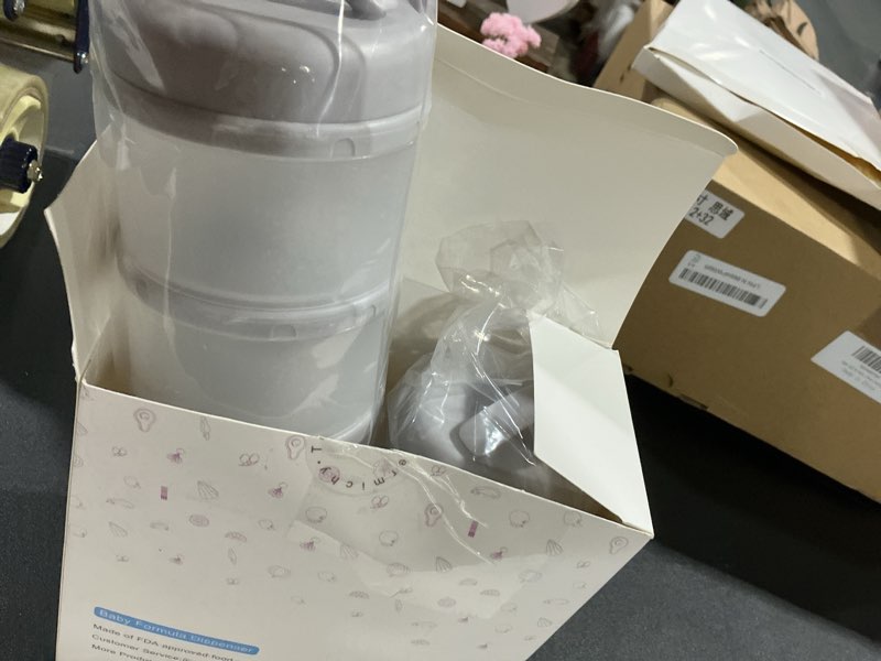 Condition photo showing Good Condition for termichy stackable formula dispenser portable milk powder container, 2 pack, grey