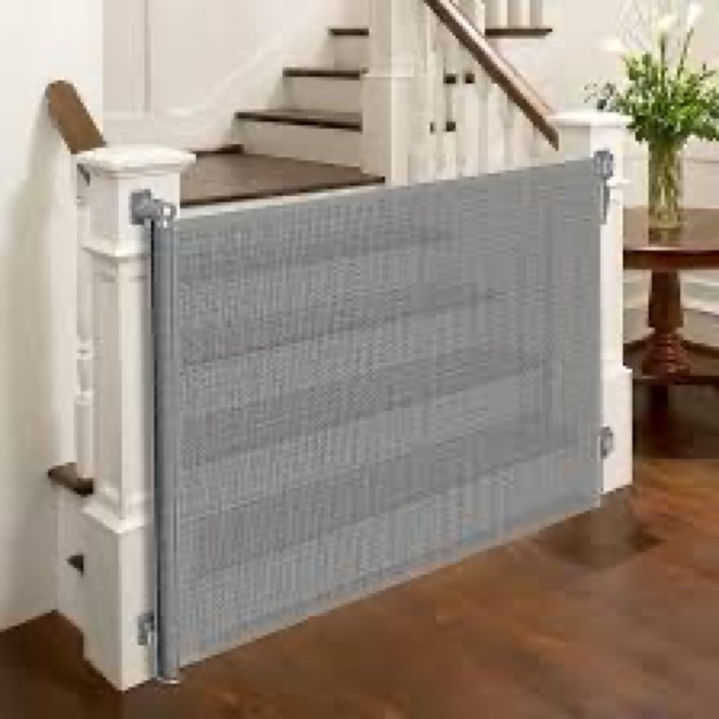 Retractable Baby Gates No Drilling | 54" Wide x 38" Tall Dog Gates for Stairs | Indoor/Outdoor Use |