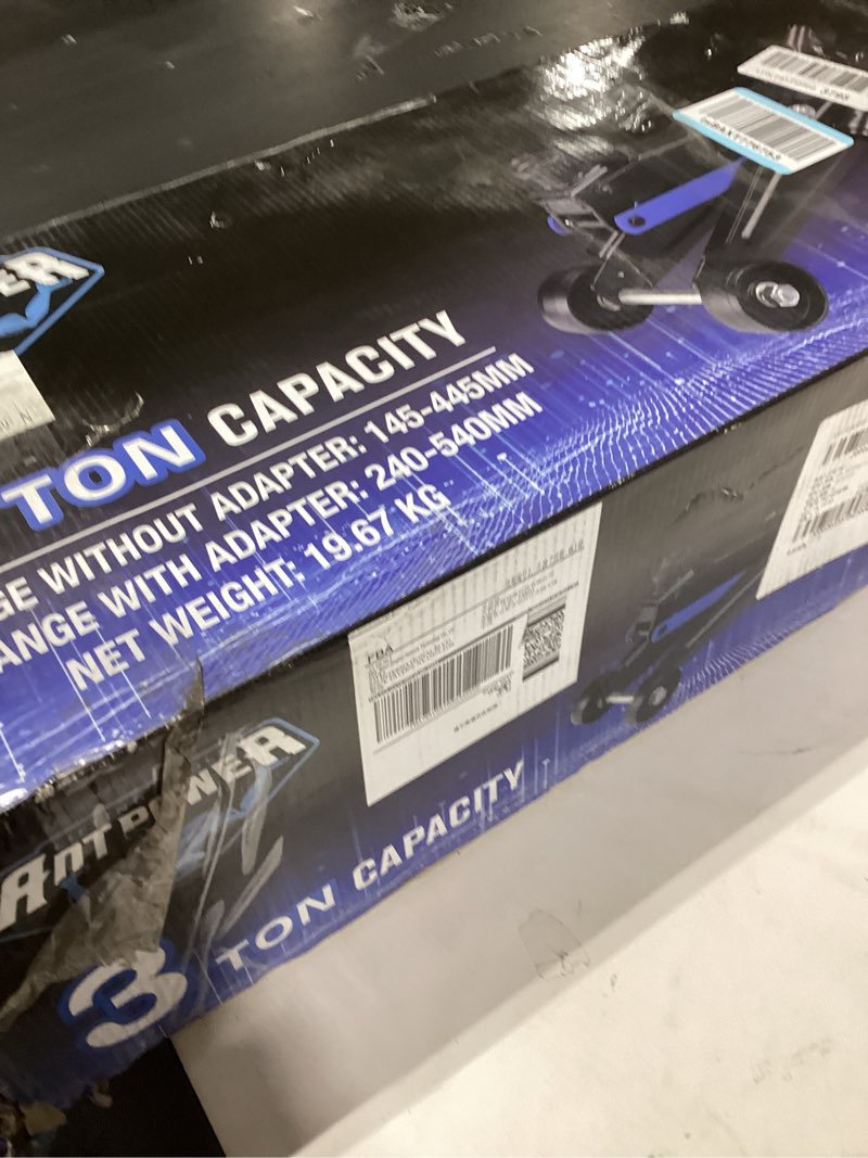 Condition photo showing New/Like New for antpower 3 ton 6,000 lbs floor jack, low type, suitable for sports multi-purpose vehicles with wheels for secure lifting,fast lift floor jack,providing stable support for various cars (3 ton)