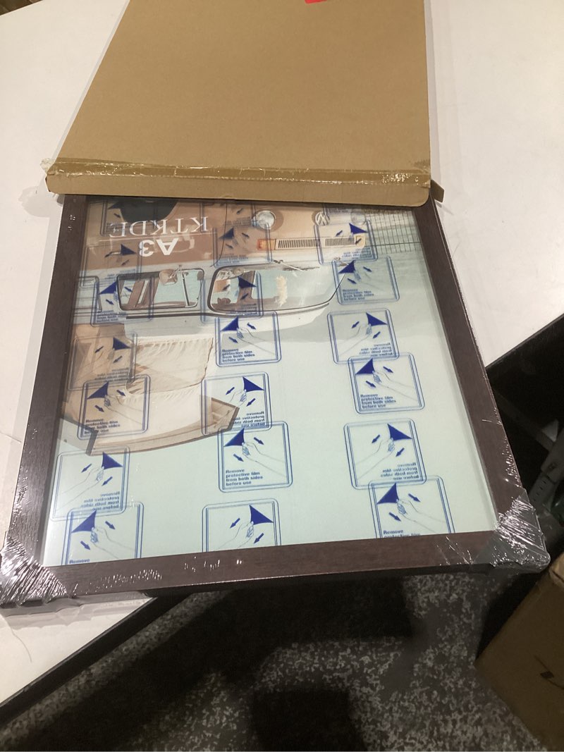 Condition photo showing Good Condition for ktkde a3 poster frame walnut woodgrain picture frame-11.7x16.5in - photo frame,certificate frame with plexiglass for wall mount or table top display walnut a3-1pack