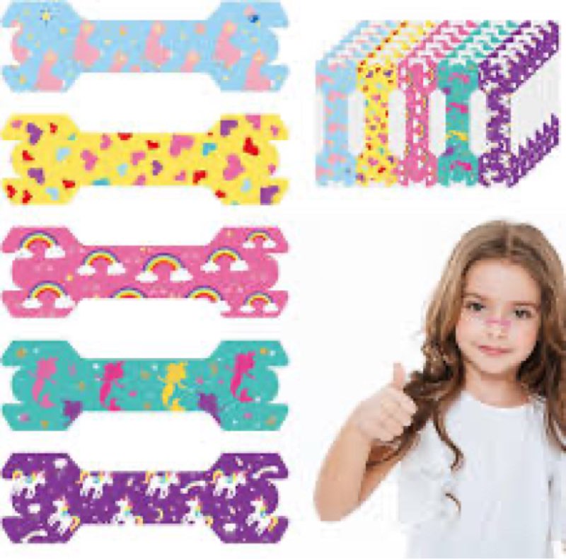 Stranthother 30 Pack Small Size Kids Nasal Strips 1.73 * 0.55'' Kids Nose Strips Kids Breathing Stri