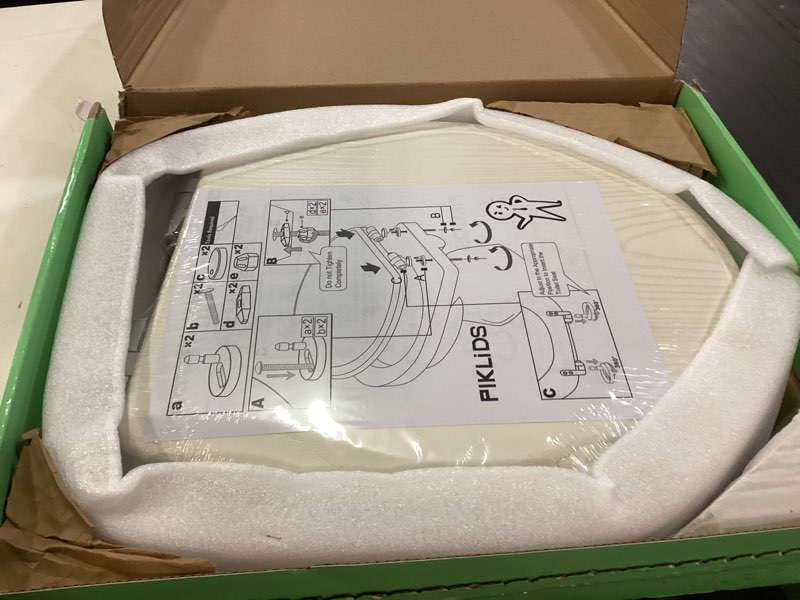 Condition photo showing New/Like New for Toilet Seat, Slow Close, Premium Moulded Wood, Quick Release, White Ash Grain Look, PIKLiDS, Laminated Woodgrain Finish (Round)