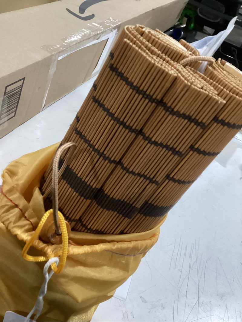 Condition photo showing Good Condition for similar Bamboo Roman Shades, Privacy Blinds for Interior Windows, Room Darkening Roll Up Bamboo Blinds for Home & Patio,