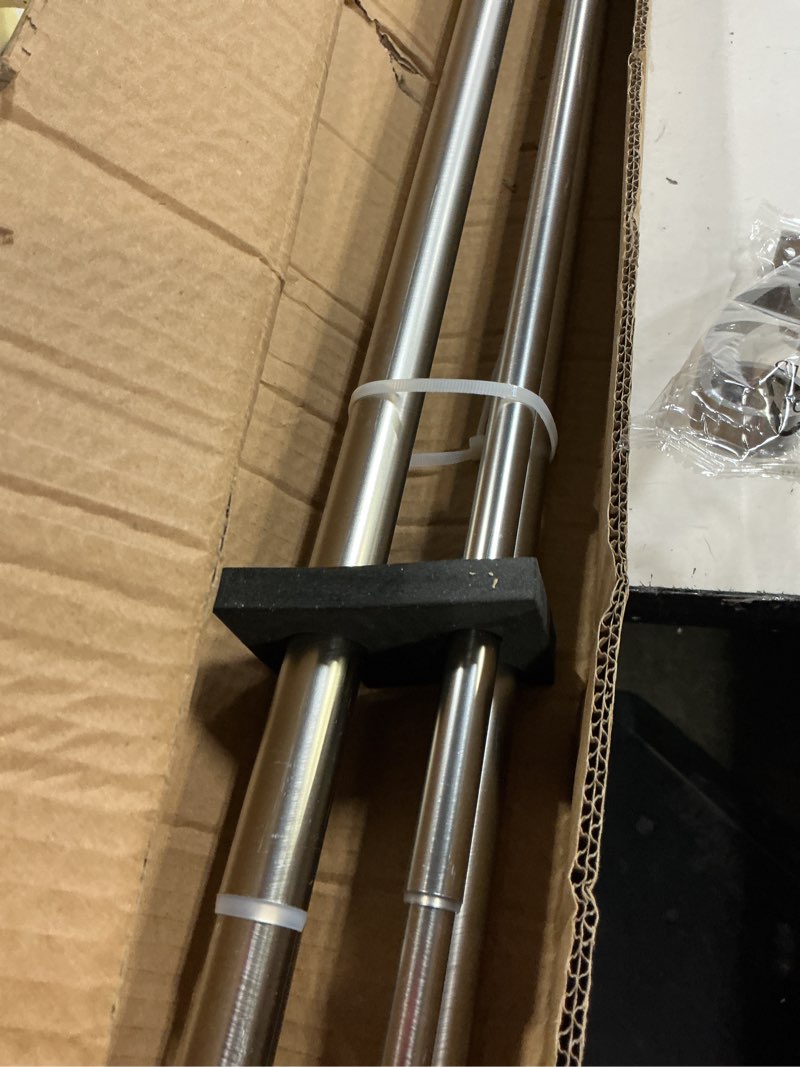 Condition photo showing Good Condition for 1 inch double curtain rods 72 to 144 inches, adjustable telescoping window drapery rod, dual heavy duty curtain rods with iron-finials for sliding glass door, patio, bedroom, kitchen, brushed nickel 72"-144" brushed nickel