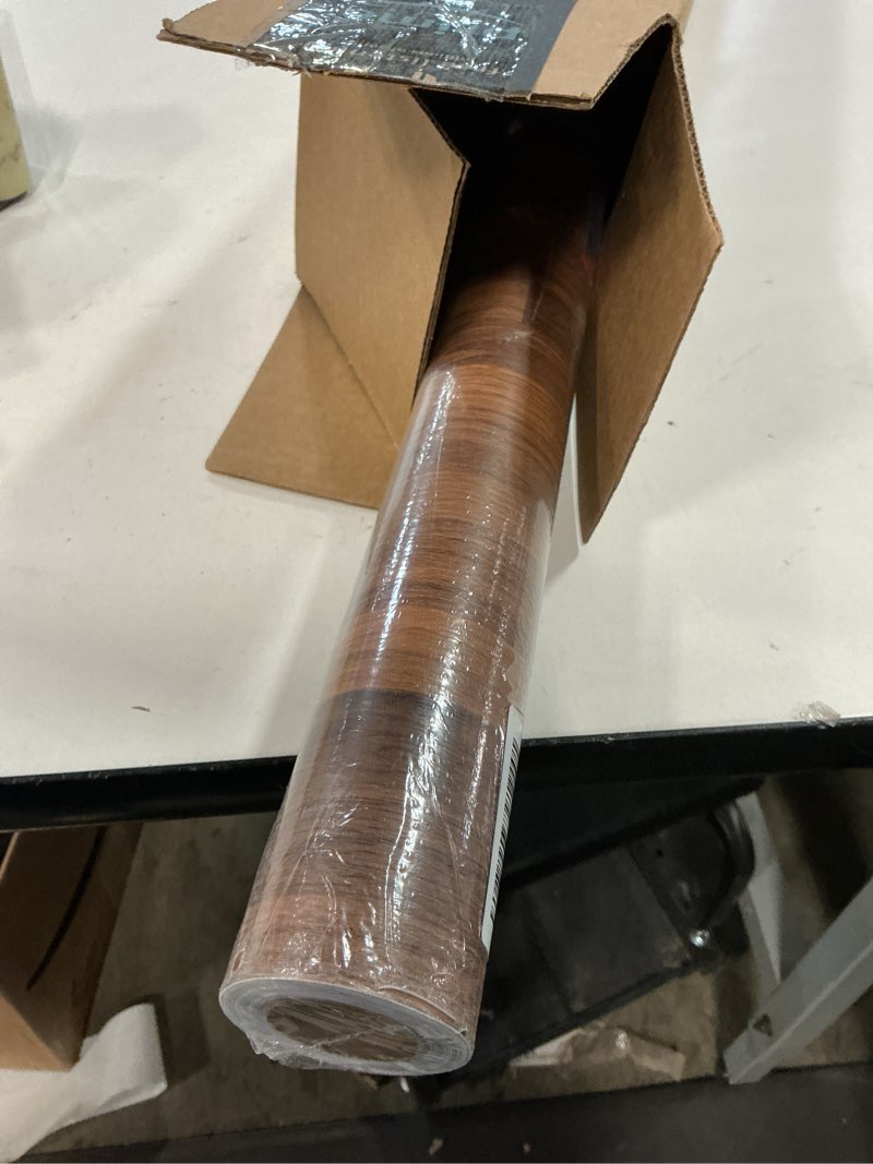 Condition photo showing Good Condition for FunStick 36"x200" Large Butcher Block Countertop Contact Paper Waterproof Brown Wood Contact Paper for Cabinets Peel and Stick Countertops Wood Wallpaper for Kitchen Counter Top Covers Desk Vinyl Wrap 200"W x 36"L Brown