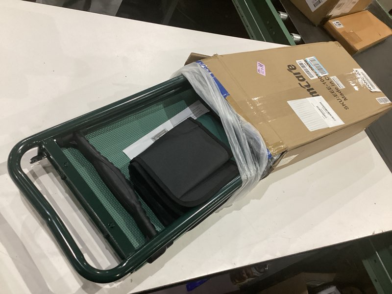 Condition photo showing New/Like New for tomcare garden kneeler and seat 10.64” wider larger soft kneeling pad garden bench with 2 large tool pouches heavy duty garden stool foldable tools gardening gifts for women men gardeners green 10.64" extra-wide kneeling pad