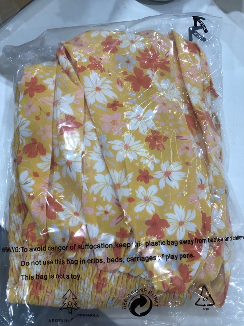 Condition photo showing Good Condition for off the shoulder peplum blouses for women dressy casual smocked summer tops boho vacation medium vitality daisy floral
