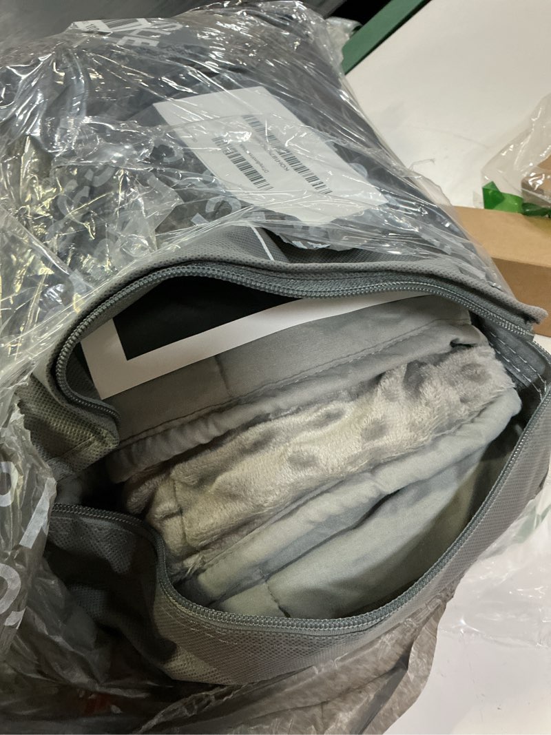 Condition photo showing Good Condition for mr. sandman weighted blanket for adults queen size 15 lbs, soft cooling heavy minky blanket for sleep, washable throw blanket with glass beads, 60 x 80 inches, grey 60 x 80 inches, 15lbs grey