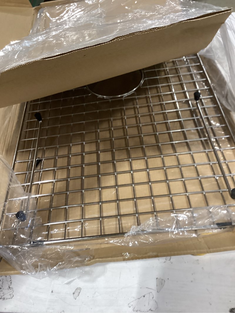 Condition photo showing Good Condition for sink grid 18" x 12-1/2", centered drain with corner radius 1-1/2" (18" x 12-1/2" centered drain)