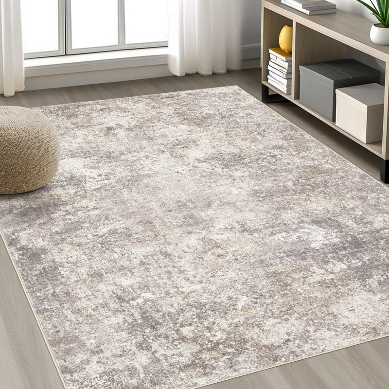 DMOYEST Area Rug Living Room Rugs - 5x7 Abstract Large Soft Indoor Washable Rug Neutral Modern Low P