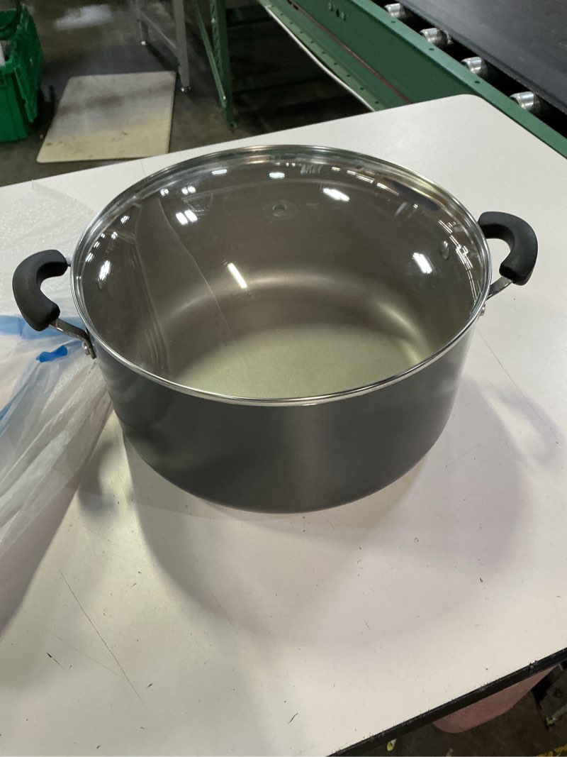Condition photo showing As Is for farberware smart control nonstick stock pot/stockpot with lid, 6 quart, black