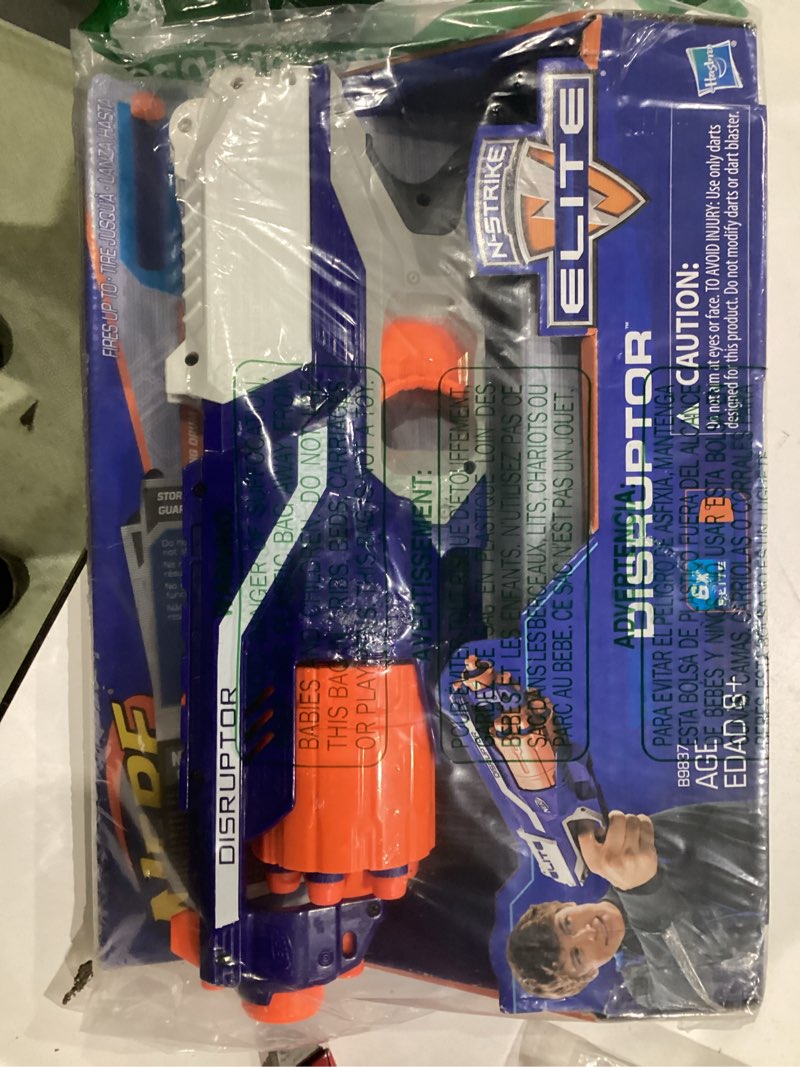 Condition photo showing New/Like New for nerf disruptor elite blaster - 6-dart rotating drum, slam fire, includes 6 official nerf elite darts - for kids, teens, adults (amazon exclusive) multi color