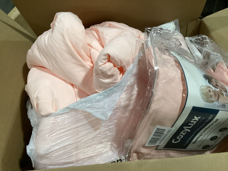 Condition photo showing Good Condition for CozyLux California King Comforter Set - 3 Pieces Grey Soft Luxury Cationic Dyeing Cal King Comforter Bedding for All Season, Gray Breathable Lightweight Bed Sets with 1 Comforter and 2 Pillow Shams Grey California King