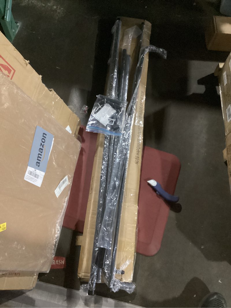 Condition photo showing New/Like New for Double Curtain Rod for Windows 84 to 134 Inch,Adjustable Black Wrap Around Curtain Rod with Aluminum Double-deck Finials and Brackets,1"Front and 5/8" Back Blackout Curtain Rod 84-134" Black