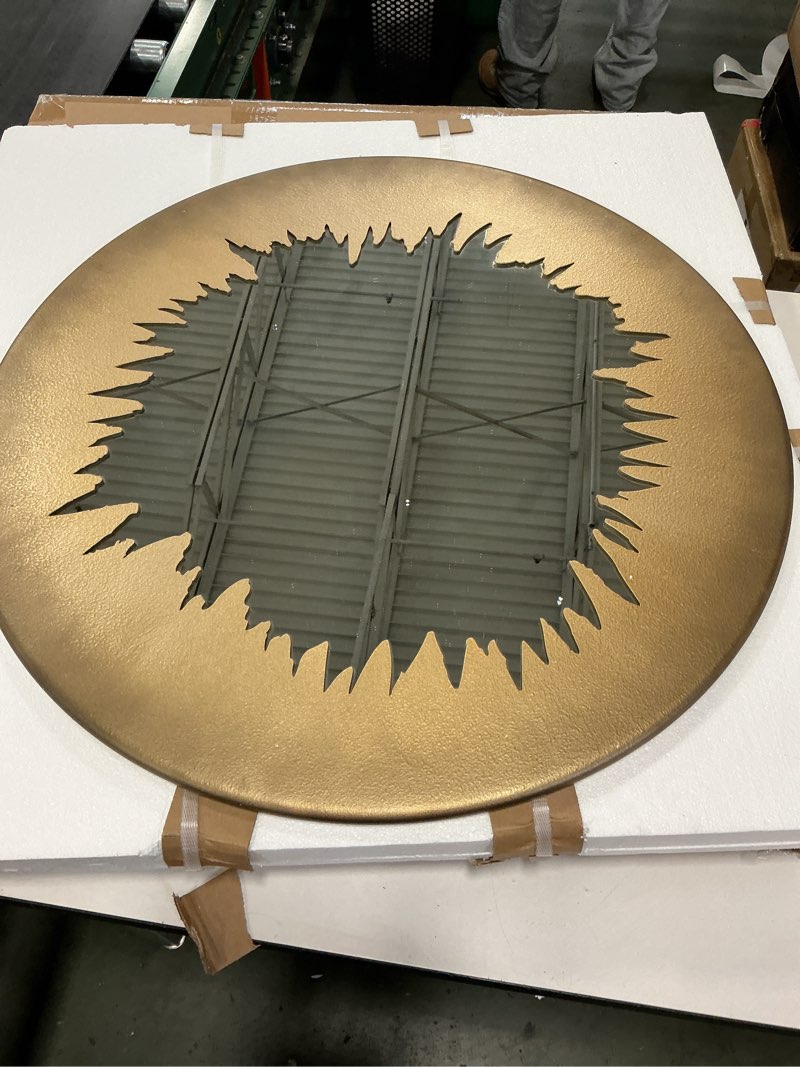 inoseen Gold Modern Mirror with Abstract Deco, Wall-Mounted Round/Circle Mirror, Decorative Mirrors 