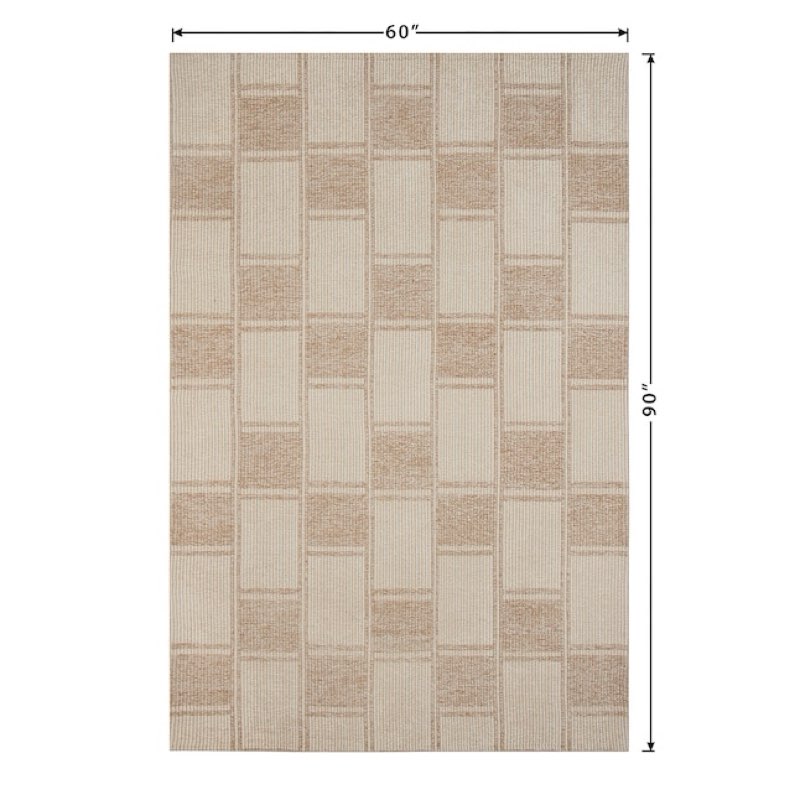 allen + roth Sahara Checkmate 5 x 8 (ft) Loomed Prairie Taupe