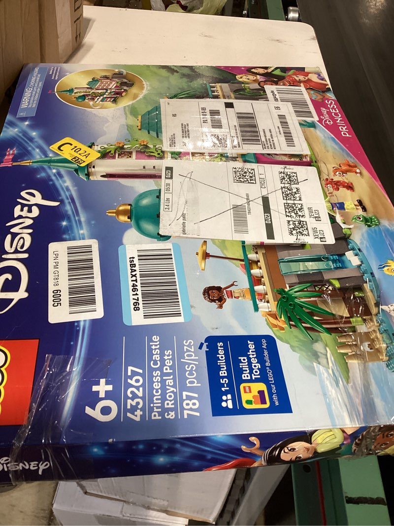 Condition photo showing New/Like New for lego disney princess castle & royal pets kids toy - pretend play building set for girls and boys, ages 6+ - includes ariel, rapunzel, jasmine, moana, and mulan - gift idea for birthdays - 43267
