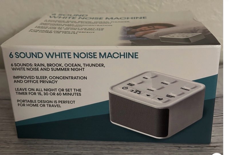 NEW Perch BRRC107, 6 Sound White Noise Machine Improved Sleep, Concentration