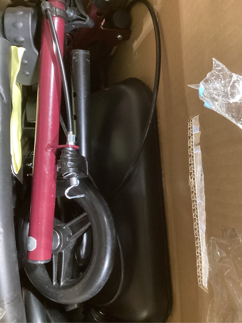 Condition photo showing Good Condition for Medline Steel Rollator Walker with Seat, Burgundy, 350 lb. Weight Capacity, 6” Wheels, Foldable, Adjustable Handles, Rolling Walker for Seniors, Walker for Mobility Impaired